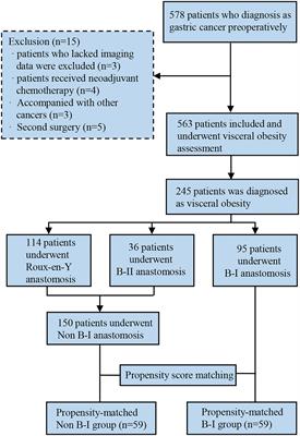 Propensity score matching comparisons of postoperative complications and morbidity between digestive tract reconstruction methods after gastrectomy in gastric cancer patients with visceral obesity